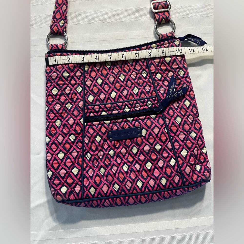 Vera Bradley Pink Quilted Crossbody Bag with Geometric Pattern